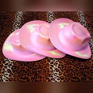 Pink Holographic Cowboy Hat for Women, Shiny Cowgirl Costume, Party
